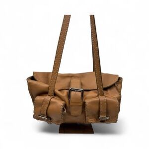 2000s Carla Mancini Leather Shoulder Bag‎